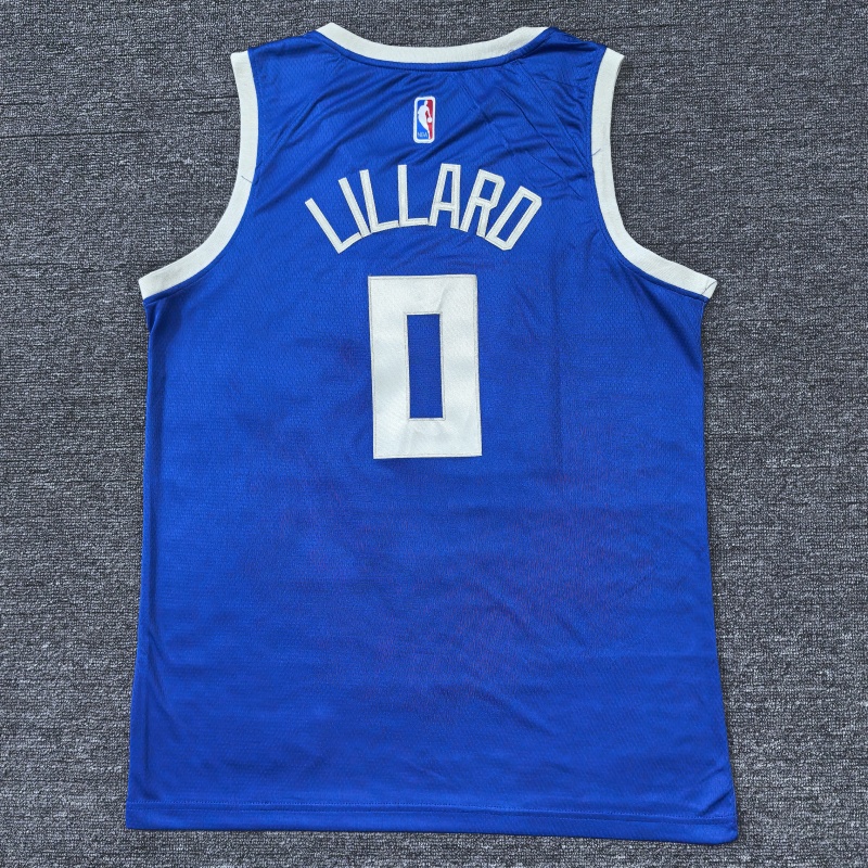 Men Milwaukee Bucks #0 Lillard blue 2024 2025 NBA jersey->milwaukee bucks->NBA Jersey